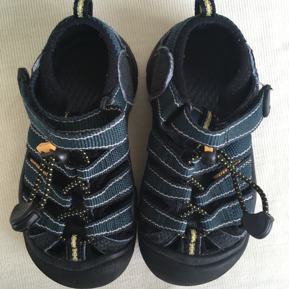 Blue and black Keen sandals